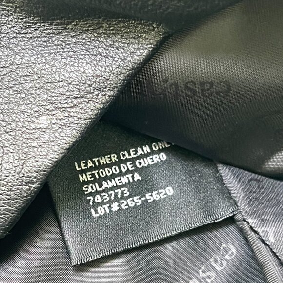 east5th Black Genuine Leather Blazer Jacket Y2K 90s Fitted Petite Small - Picture 11 of 12